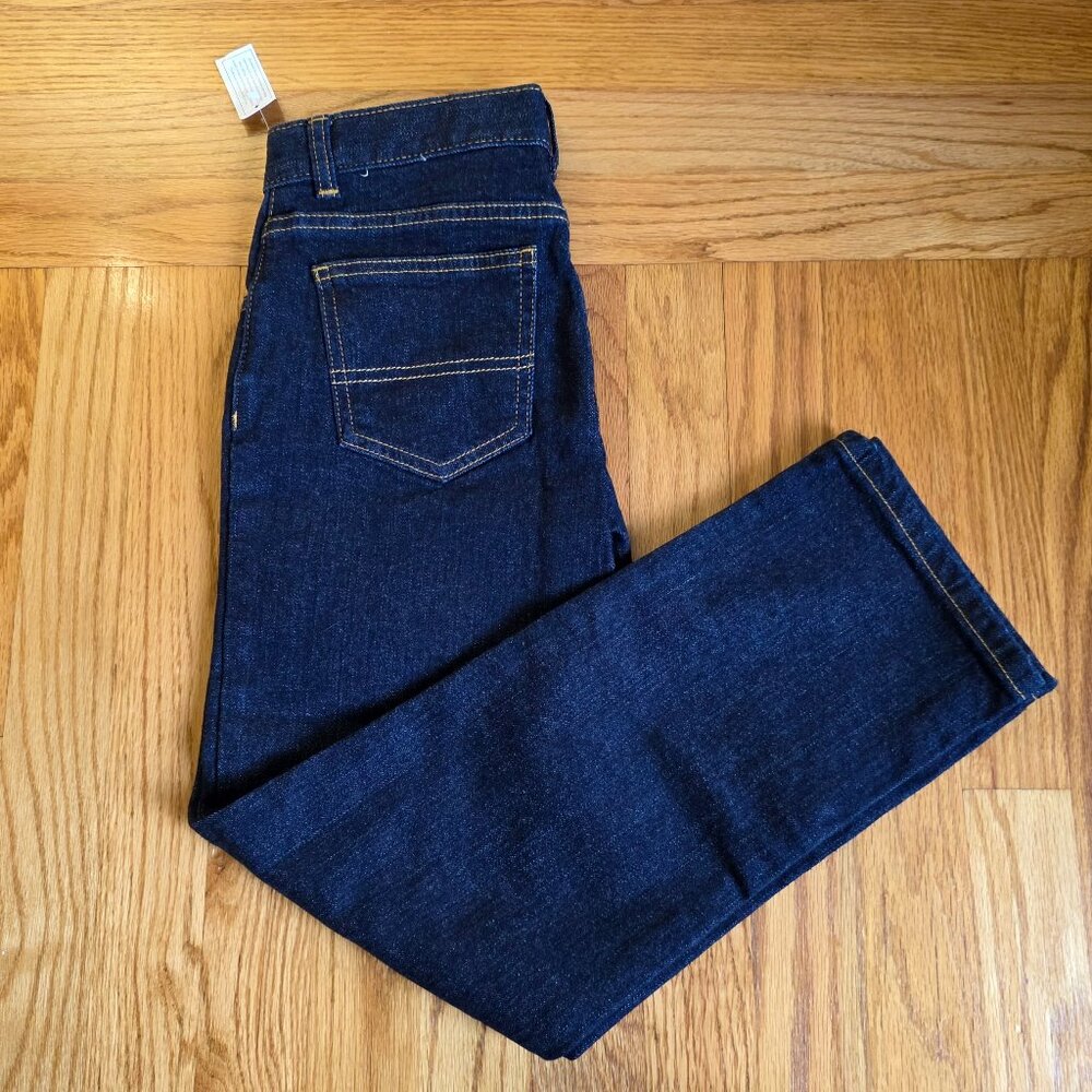 Boy's Straight Leg Jeans | Size 10 | 5 Pockets Dark Wash Adjustable Waist NWT
